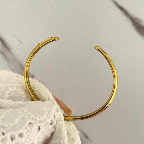 SKU:0474 gold bracelet zircon stone star material stainless steel + gift box - Picture 6 of 6